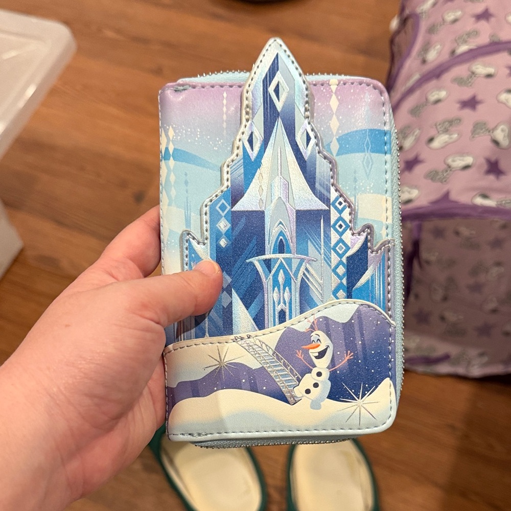 Disney Loungefly Frozen Wallet with Blue and Purple Design